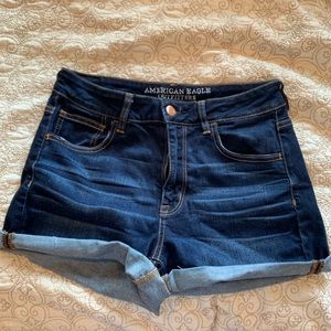 American Eagle Hi-rise Dark Wash Shorts